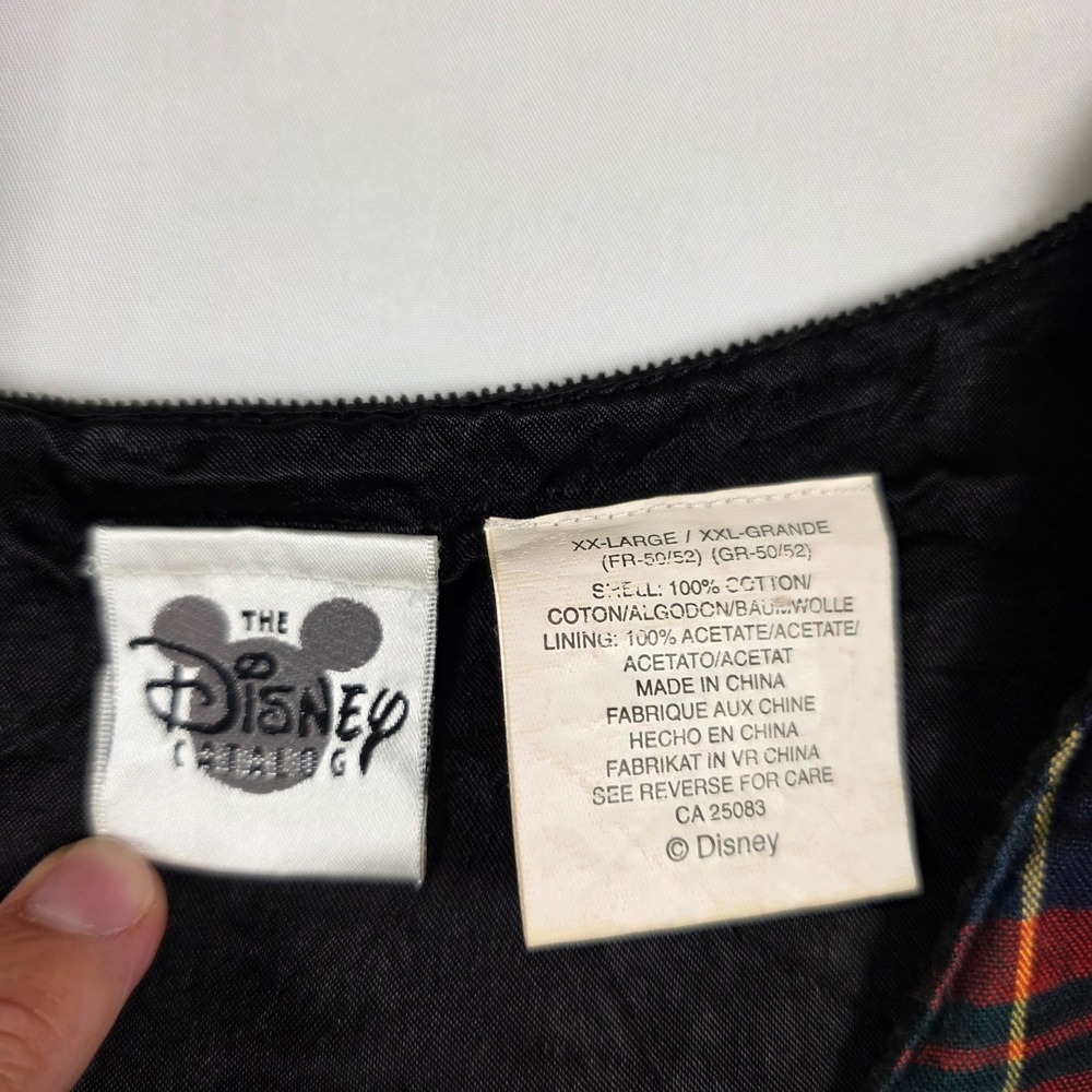 Vtg Disney Winnie the Pooh Plaid Corduroy Jumper Dress XXL 90s Christmas Holiday - Picture 8 of 13